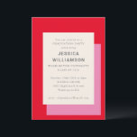 モダンはっきりした卒業パーティー 招待状<br><div class="desc">モダン学年と卒業クラス年のはっきりした付き幾何スタイリッシュ度ピンクレッド卒業パーティー招待状</div>