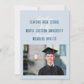 モダンはっきりした台本男子高校卒業 案内状 (正面)