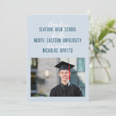 モダンはっきりした台本男子高校卒業 案内状 (スタンド正面)