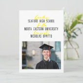 モダンはっきりした台本男子高校卒業 案内状 (スタンド正面)