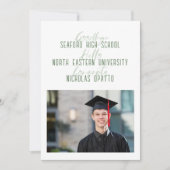 モダンはっきりした台本男子高校卒業 案内状 (正面)