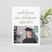 モダンはっきりした台本男子高校卒業 案内状 (スタンド正面)