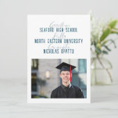 モダンはっきりした台本男子高校卒業 案内状 (スタンド正面)