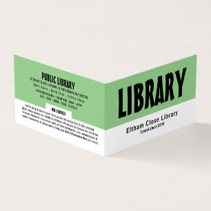 モダンはっきりした図書室、図書室、詳細 名刺
