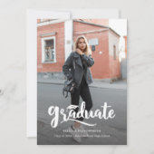 モダンはっきりした大学院写真卒業 案内状 (正面)