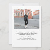 モダンはっきりした大学院写真卒業 案内状 (裏面)