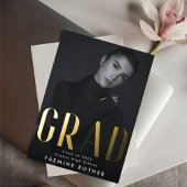 モダンはっきりした実在金フォイルGRAD写真発表 箔招待状