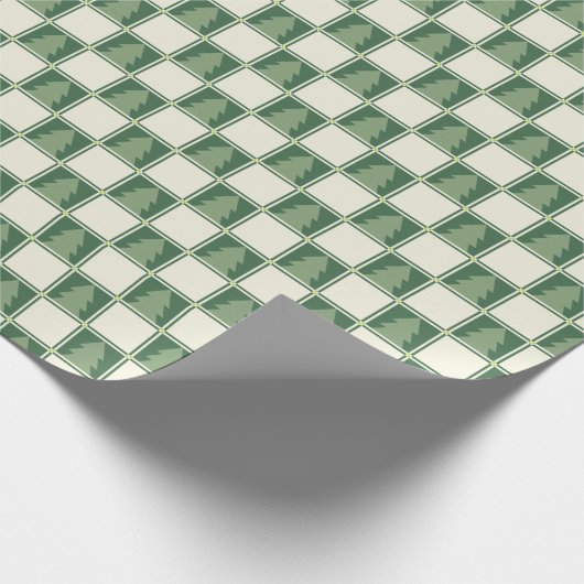 モダンはっきりした市松模様にのシープン ラッピングペーパー (角)