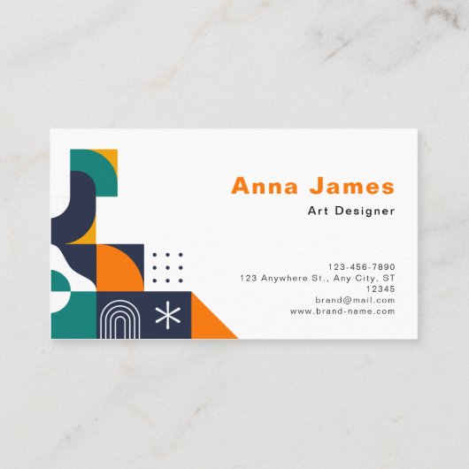 モダンはっきりした幾何学色 名刺 (裏面)