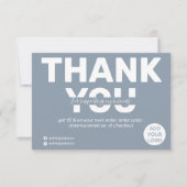 モダンはっきりした感謝してい雑色の青い サンキューカード (正面)