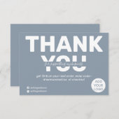 モダンはっきりした感謝してい雑色の青い サンキューカード (正面/裏面)