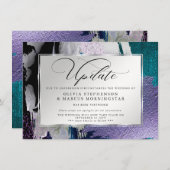 モダンはっきりした抽象芸術蘭アクア延期 招待状 (正面/裏面)