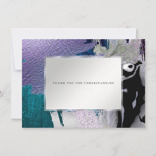 モダンはっきりした抽象芸術蘭アクア延期 招待状 (裏面)