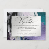 モダンはっきりした抽象芸術蘭アクア延期 招待状 (正面)