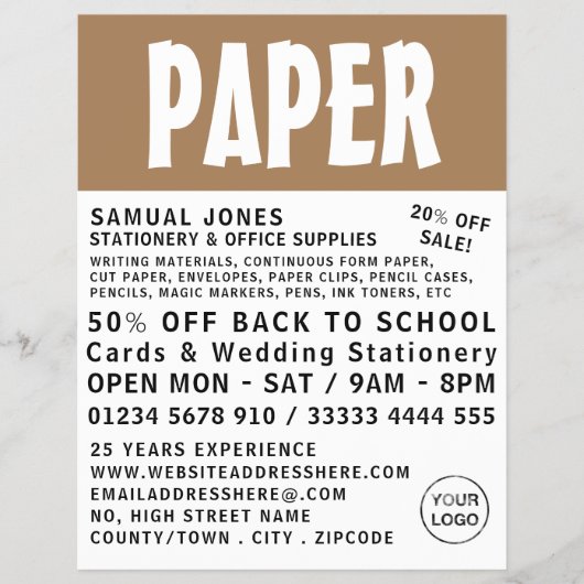 モダンはっきりした文具、事務用品 チラシ (正面)