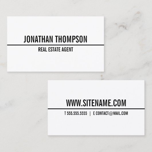 モダンはっきりした文字 名刺 (正面/裏面)