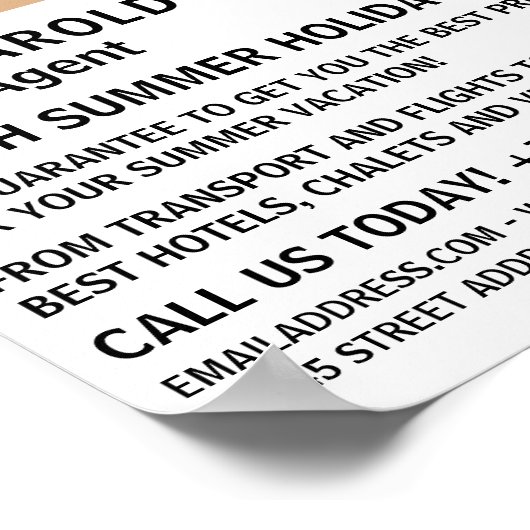 モダンはっきりした旅行代理店広告の ポスター (角)