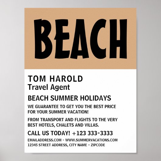 モダンはっきりした旅行代理店広告の ポスター (正面)