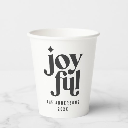 モダンはっきりした楽なクリスマス 紙コップ (正面)