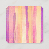 モダンはっきりした水ストライプ色カラフル抽象芸術 スクエア名刺 (裏面)