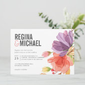 モダンはっきりした水結婚色 招待状 (スタンド正面)