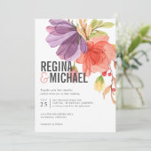 モダンはっきりした水結婚色 招待状 (スタンド正面)