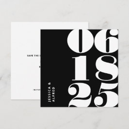 モダンはっきりした無地のブラック・ビッグ・デ結婚ート セーブザデート