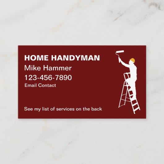 モダンはっきりした男らしHandyman名刺 名刺 (正面)