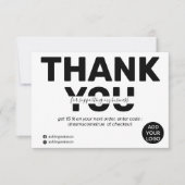 モダンはっきりした白番感謝してい サンキューカード (正面)