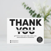 モダンはっきりした白番感謝してい サンキューカード (スタンド正面)