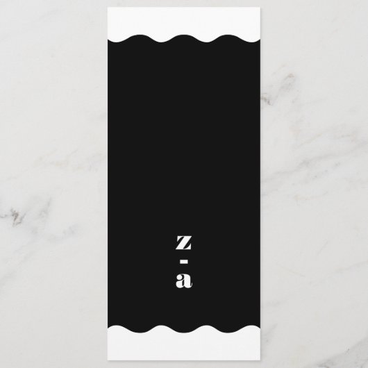 モダンはっきりした白結婚黒 メニュー (裏面)