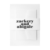 モダンはっきりした白結婚黒 招待状ベリーバンド (正面例)