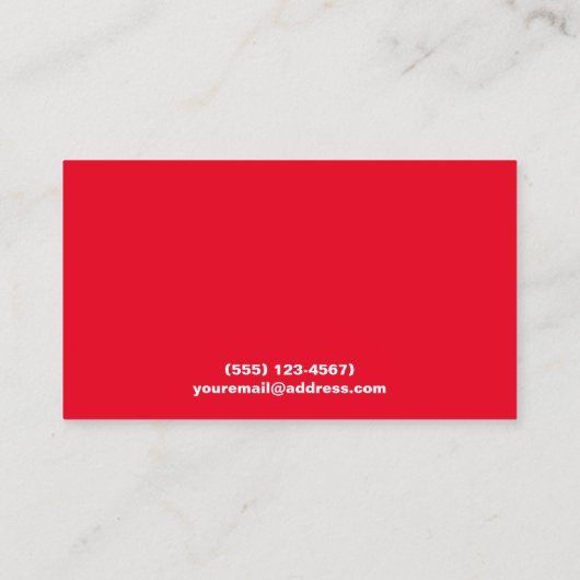 モダンはっきりした白黒とレッドタイポグラフィDJ 名刺 (裏面)