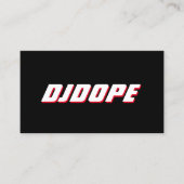 モダンはっきりした白黒とレッドタイポグラフィDJ 名刺 (正面)