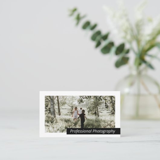 モダンはっきりした白黒パーソナライズされた 名刺 (スタンド正面)