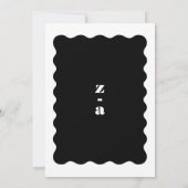 モダンはっきりした白黒リハーサル 招待状 (裏面)