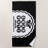 モダンはっきりした白黒波形アーチ卒業 ビーチタオル (正面)