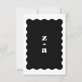 モダンはっきりした白黒結婚 出欠カード (裏面)