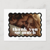 モダンはっきりした白黒縁ど写真 ポストカード (正面)