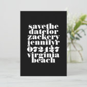 モダンはっきりした白黒QRコード写真結婚 セーブザデート (スタンド正面)