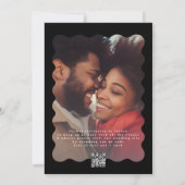 モダンはっきりした白黒QRコード写真結婚 セーブザデート (裏面)