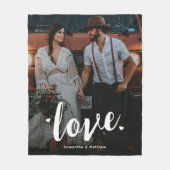 モダンはっきりした素朴Script Love婚約写真 フリースブランケット (正面)