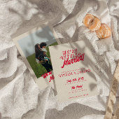 モダンはっきりした結婚カラフルファンキーユニークレトロ 招待状