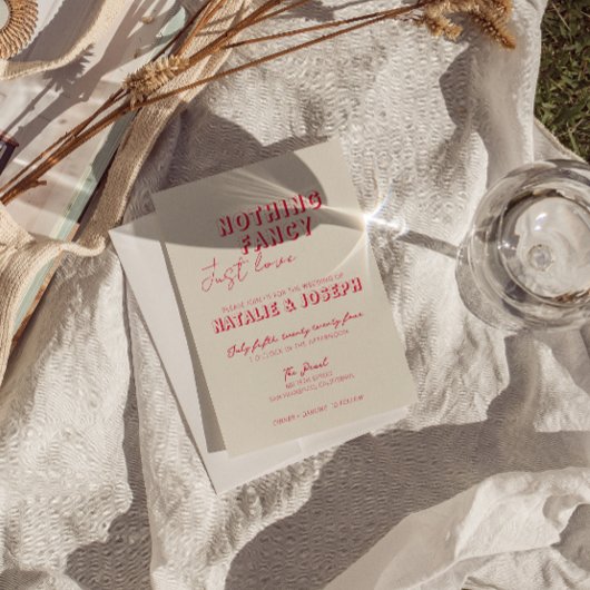 モダンはっきりした結婚カラフルファンキーユニークレトロ 招待状