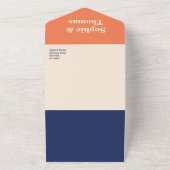 モダンはっきりした結婚タイポグラフィ オールインワン招待状 (外側)