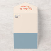 モダンはっきりした結婚タイポグラフィ オールインワン招待状 (外側)