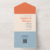 モダンはっきりした結婚タイポグラフィ オールインワン招待状 (内側)