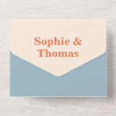 モダンはっきりした結婚タイポグラフィ オールインワン招待状 (裏面)