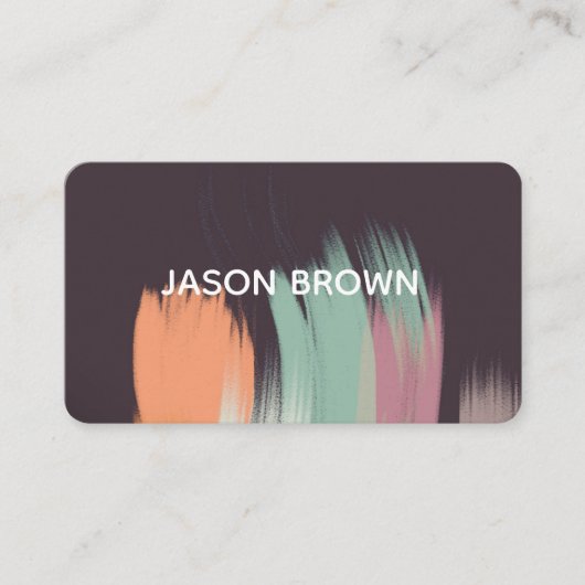 モダンはっきりした絵を描オリジナル抽象芸術脳卒中デザイン 名刺 (正面)