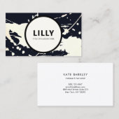 モダンはっきりした絵を描抽象芸術(ばちゃばちゃ)跳ねる 名刺 (正面/裏面)